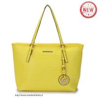 michael kors jet set geperforeerd reizen medium geel bakken Tassen Arnhem dx1z9437